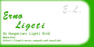 erno ligeti business card